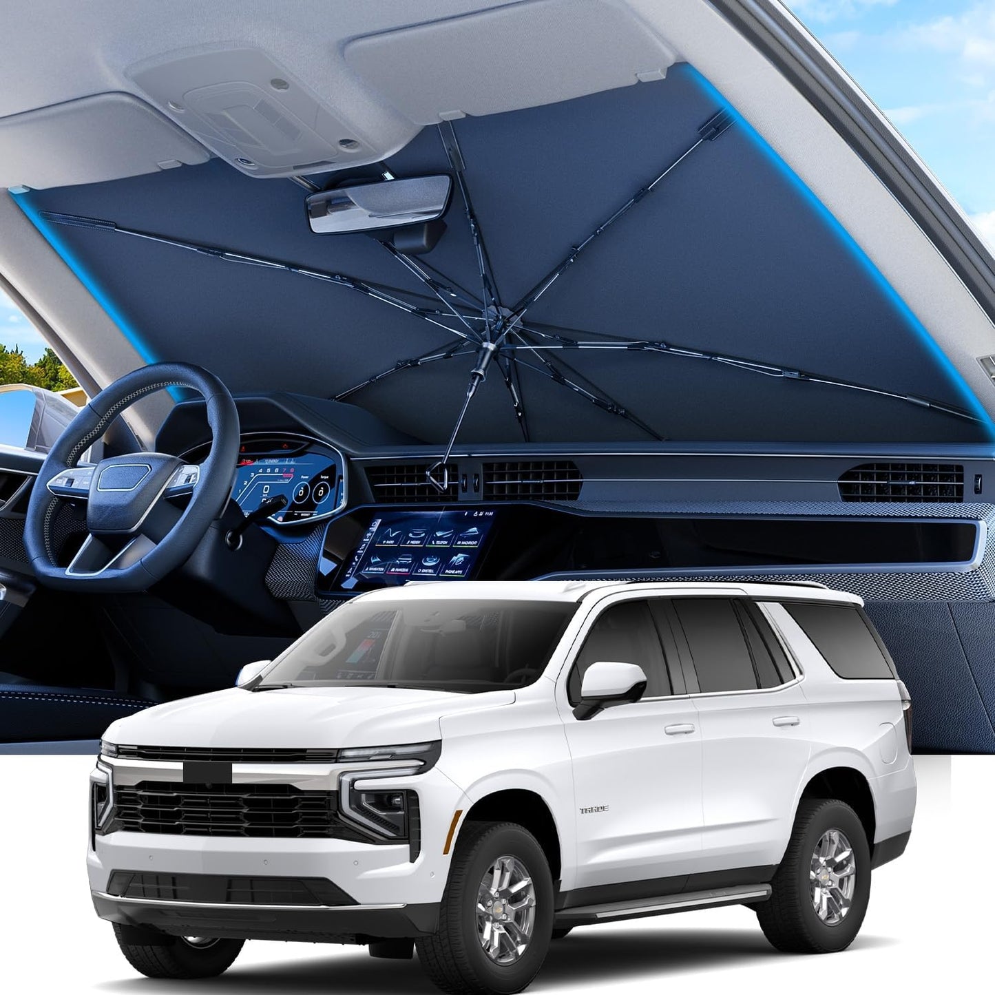 REEVAA 2025 Upgraded Truck Windshield Sun Shade Umbrella Review