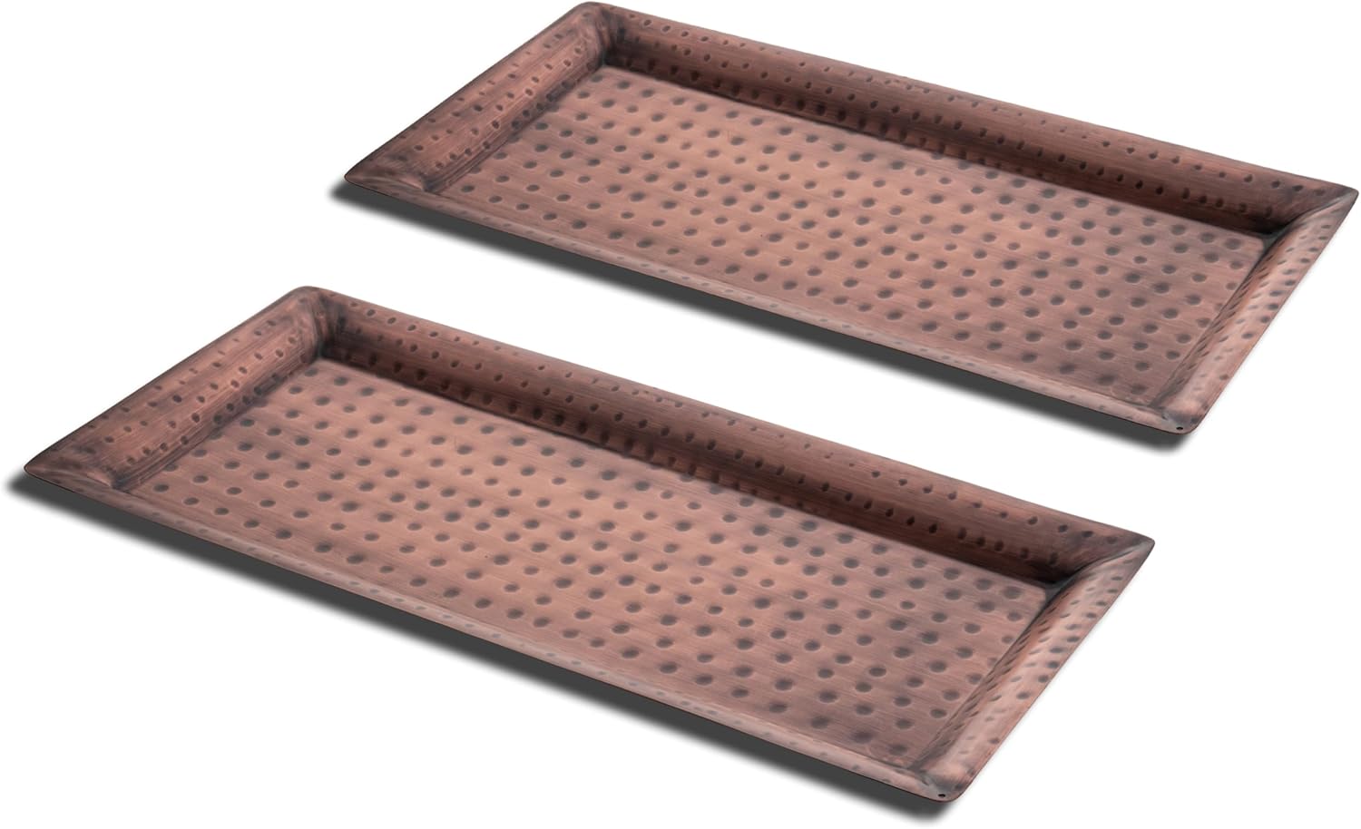 Hand Hammered Metal Serving Tray in Antique Copper Finish
