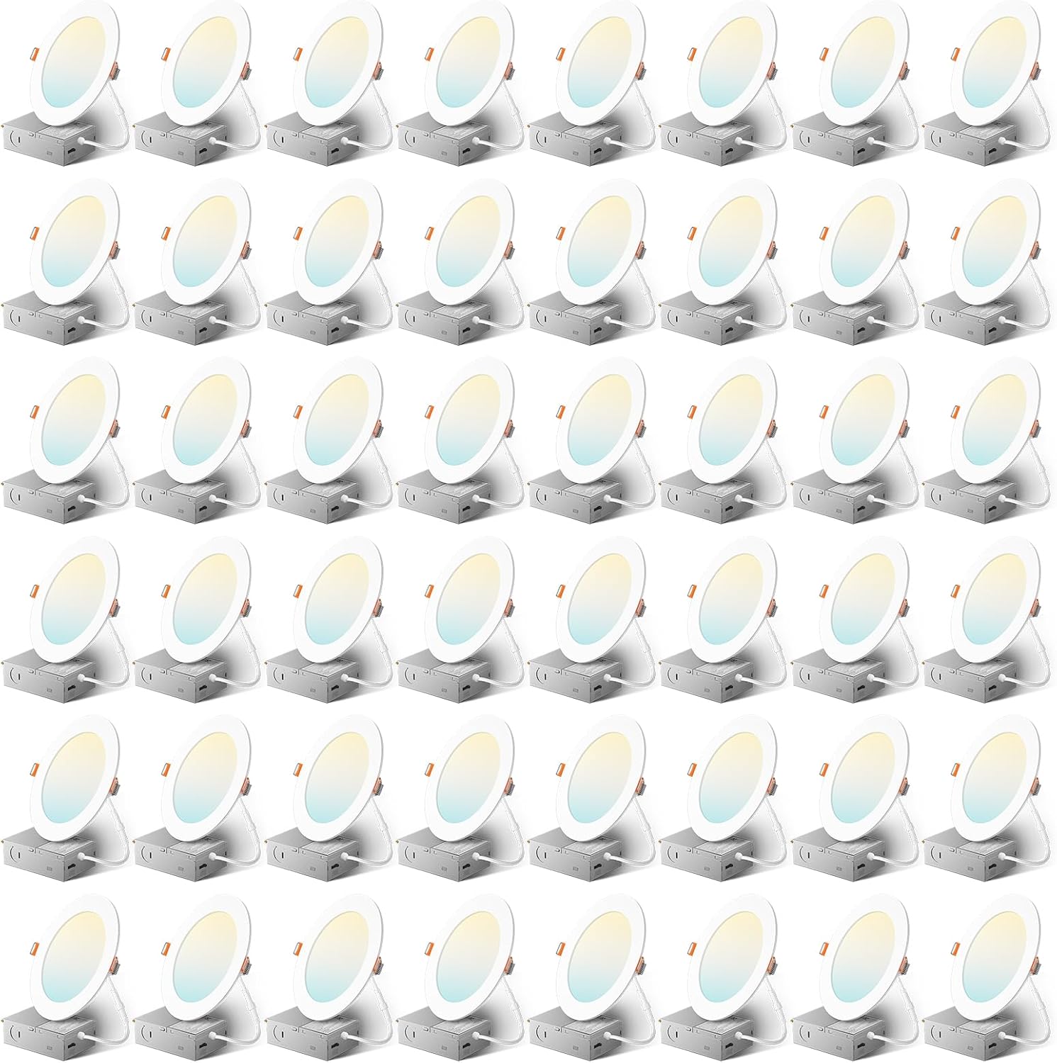 48 Pack 6 Inch 5CCT Ultra-Thin LED Recessed Ceiling Lights
