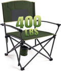 Oversized Folding Camping Chair for Adults - Heavy Duty 400 lb Support