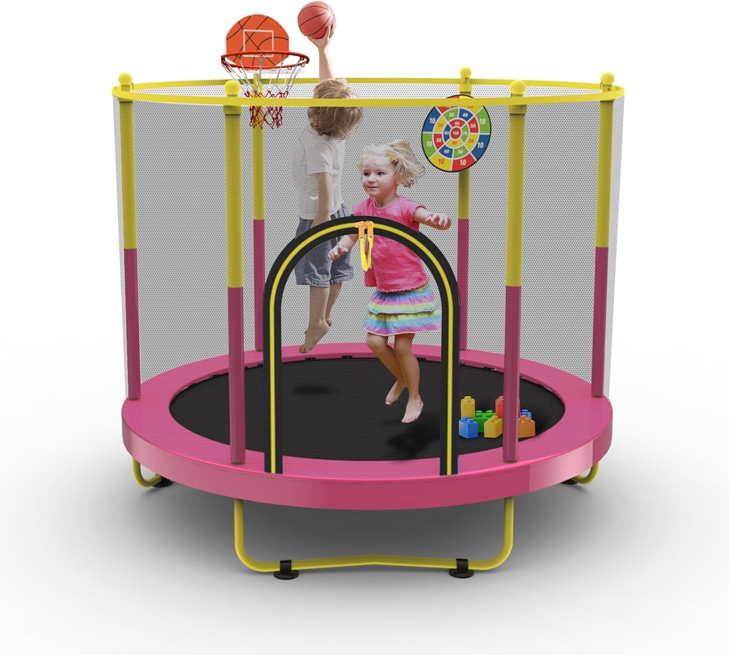 72in Trampoline for Kids with Net, Fun Indoor & Outdoor Play