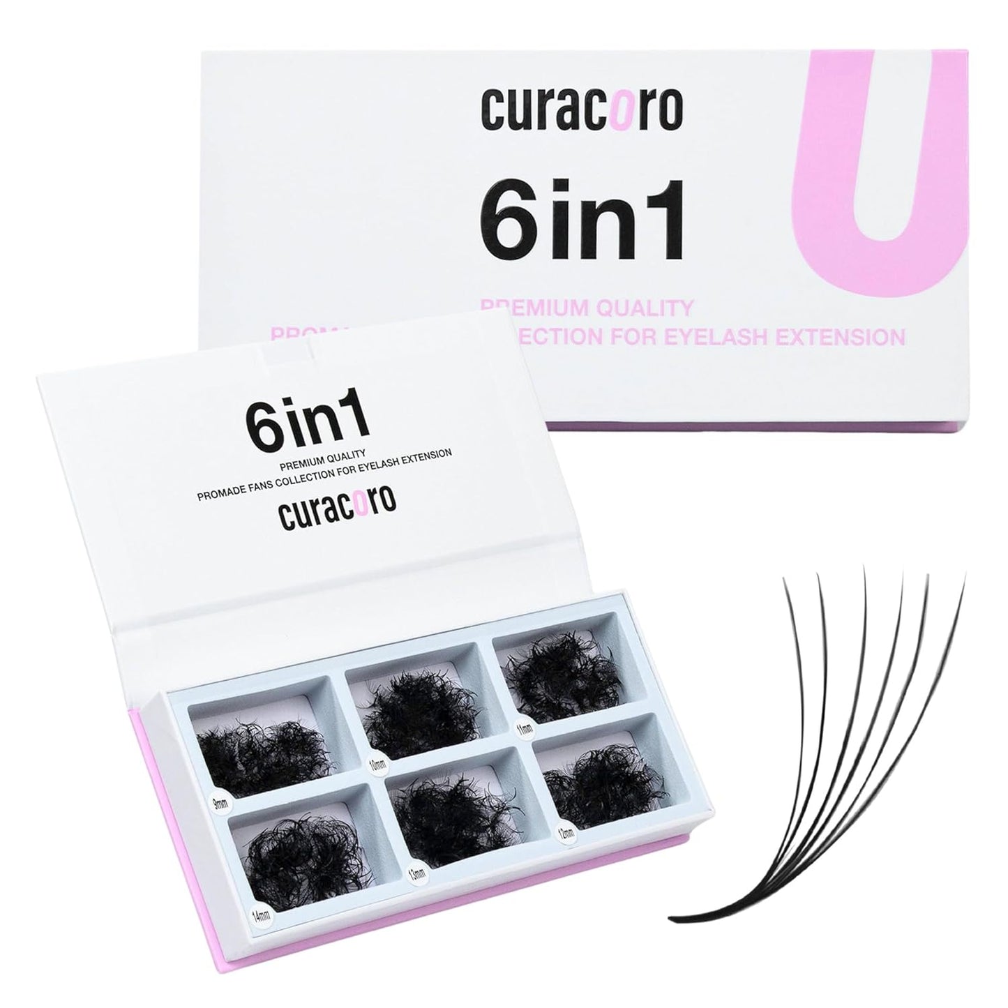 Curacoro Promade Mix 1500 Fans - Handmade Volume Eyelashes