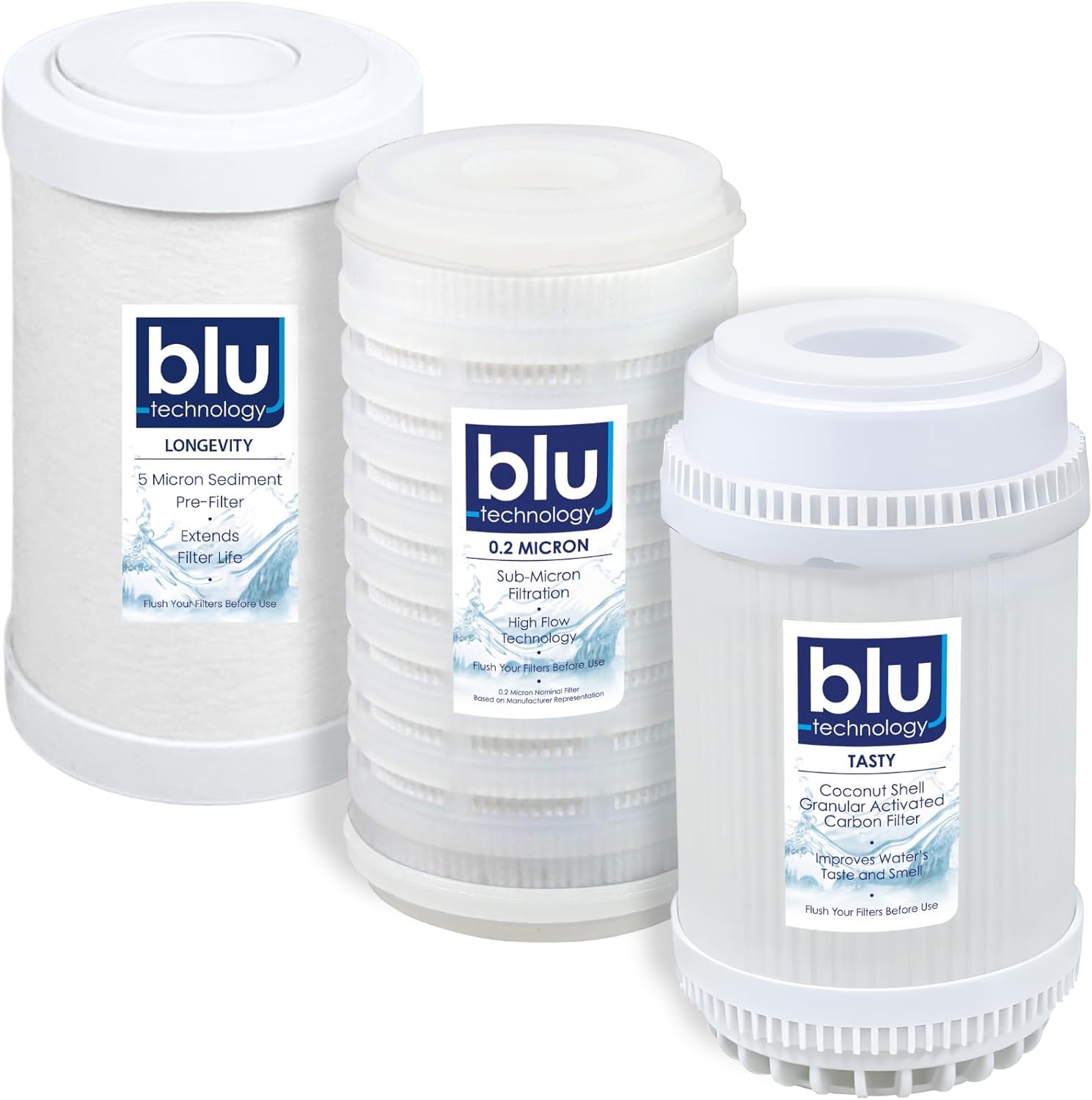 GoBluTech Trio RV Water Filter Recharge Pack for Clean Water