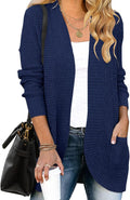 Womens Long Sleeve Open Front Cardigan - Cozy Draped Chunky Knit
