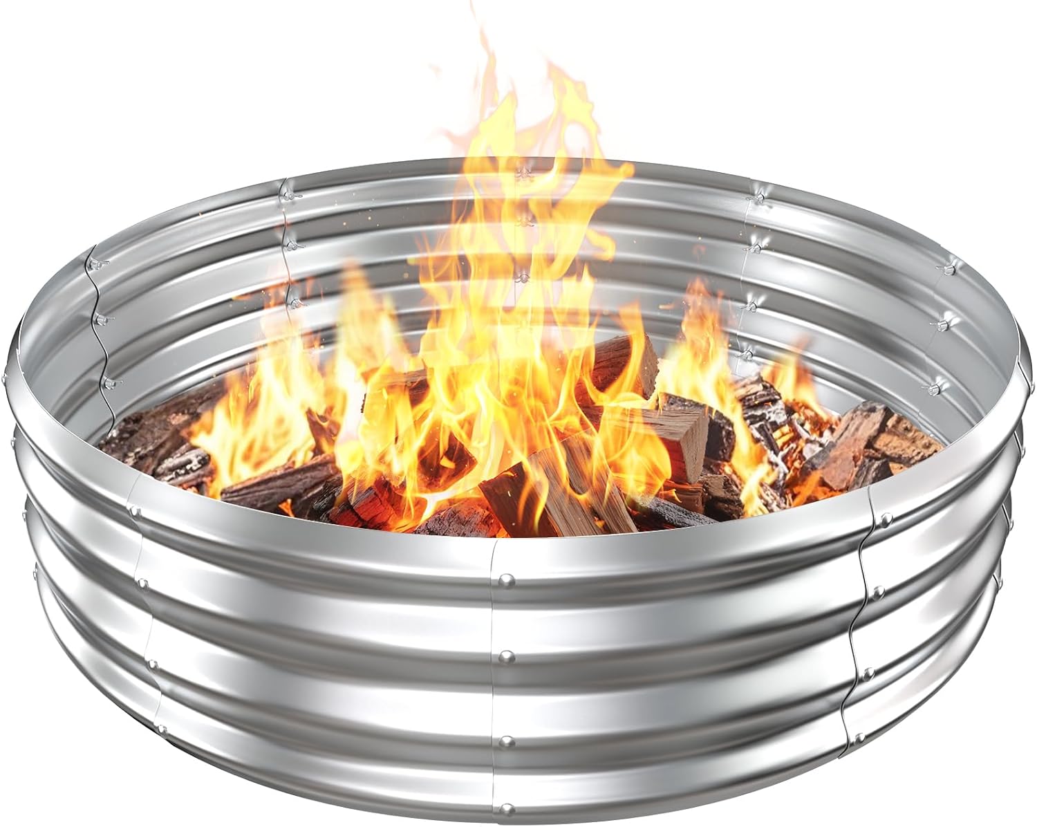Durable 4 FT Metal Fire Pit Ring for Outdoor Gatherings