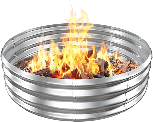 Durable 4 FT Metal Fire Pit Ring for Outdoor Gatherings