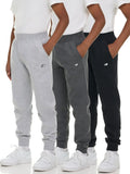 Boys Fleece Jogger 3 Pack - Soft Cotton Blend Sweatpants Clothing