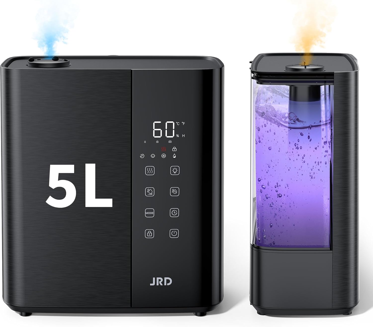 JRD Warm & Cool Mist Humidifiers for Bedroom 5L - Quiet Ultrasonic