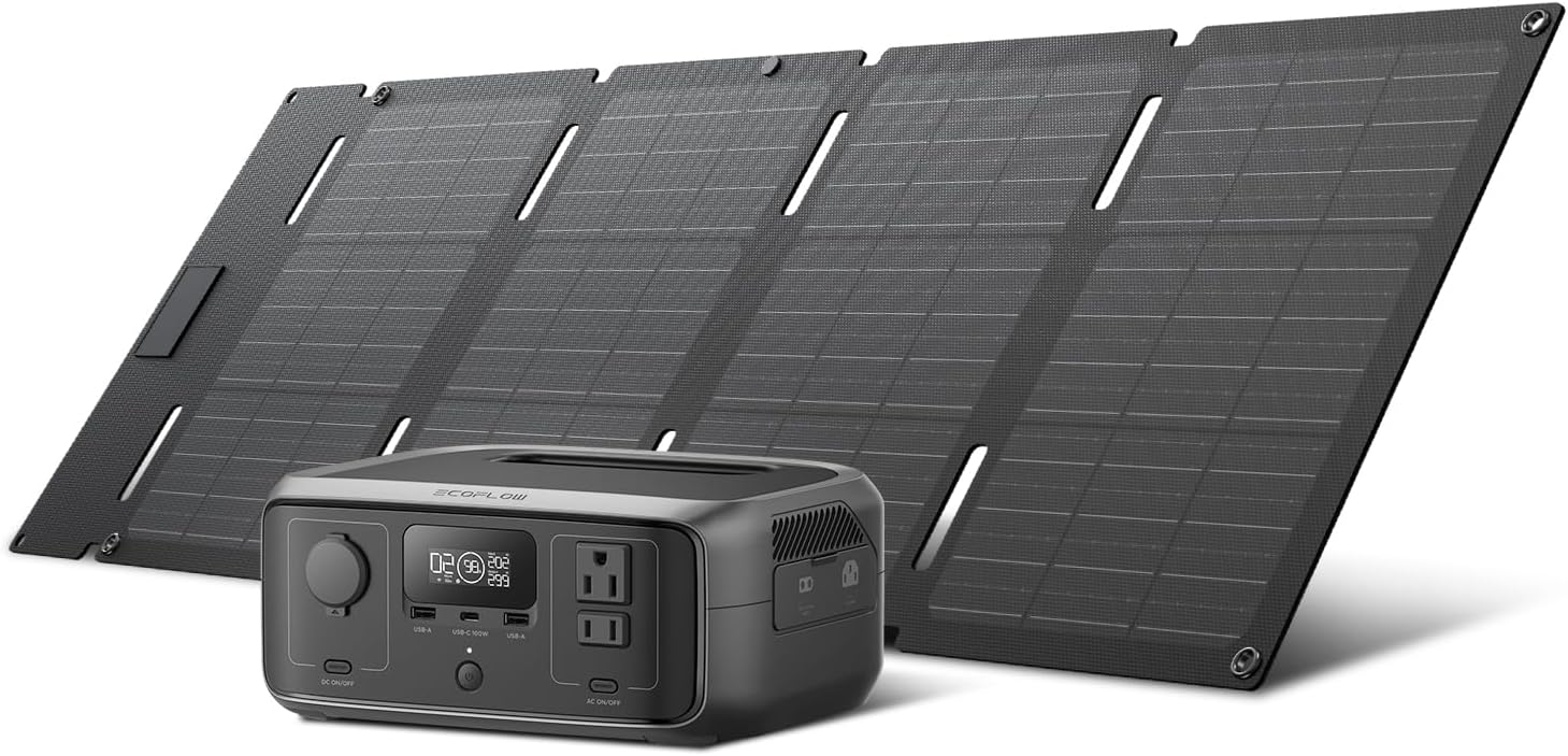 EF ECOFLOW RIVER 3 Solar Generator: 1Hr Fast Charging Power Station