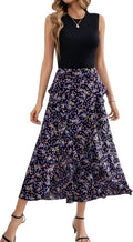 Women Casual Sleeveless Summer Midi Dress 2025 - Patchwork Floral