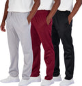 Men's Open Bottom Tricot Sweatpants 3-Pack - Comfortable Active Fit