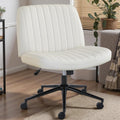 Criss Cross Chair with Wheels - Wide Adjustable Office Vanity Chair
