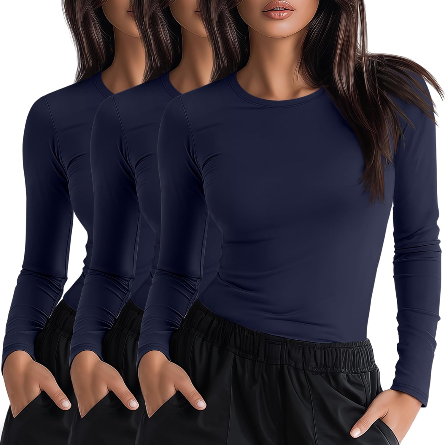 Neer 3 Pack Womens Underscrub Shirts for Comfort & Style