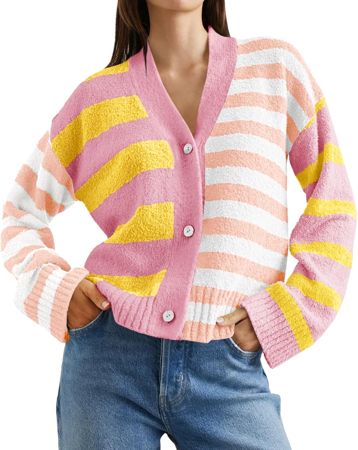 Trendy Striped Cardigan Sweaters for Women - Cozy and Chic