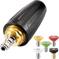 Pressure Washer Turbo Nozzle Tips 360 Rotating - Faster Cleaning