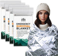 Emergency Blankets for Survival 4 Pack - Compact Thermal Mylar