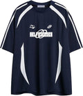 Oversized Contrast Color Graphic Tee for Men and Women