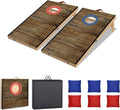 Portable Cornhole Board Set 2 ft x 1 ft Solid Wood - Foldable Travel
