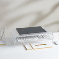Acrylic Monitor Stand with Drawer 20 x 10 x 5.25 - Clear Desktop