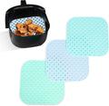 Square Silicone Air Fryer Liners 3-Pack - Full Coverage, Reusable