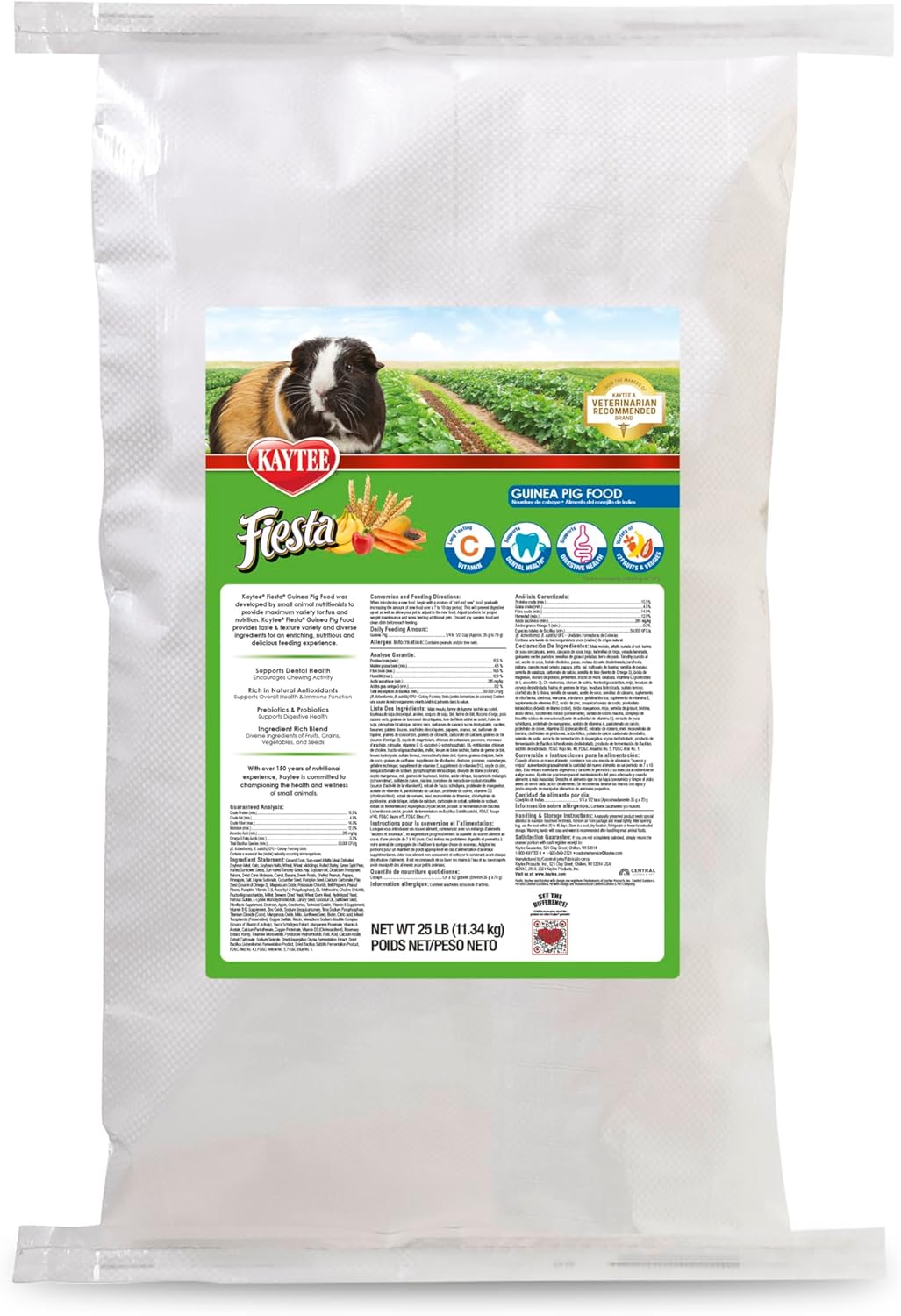 Kaytee Fiesta Guinea Pig Food for Dental Health and Digestion