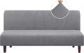 Stretch Armless Queen Size Futon Cover Checked Jacquard - Dove