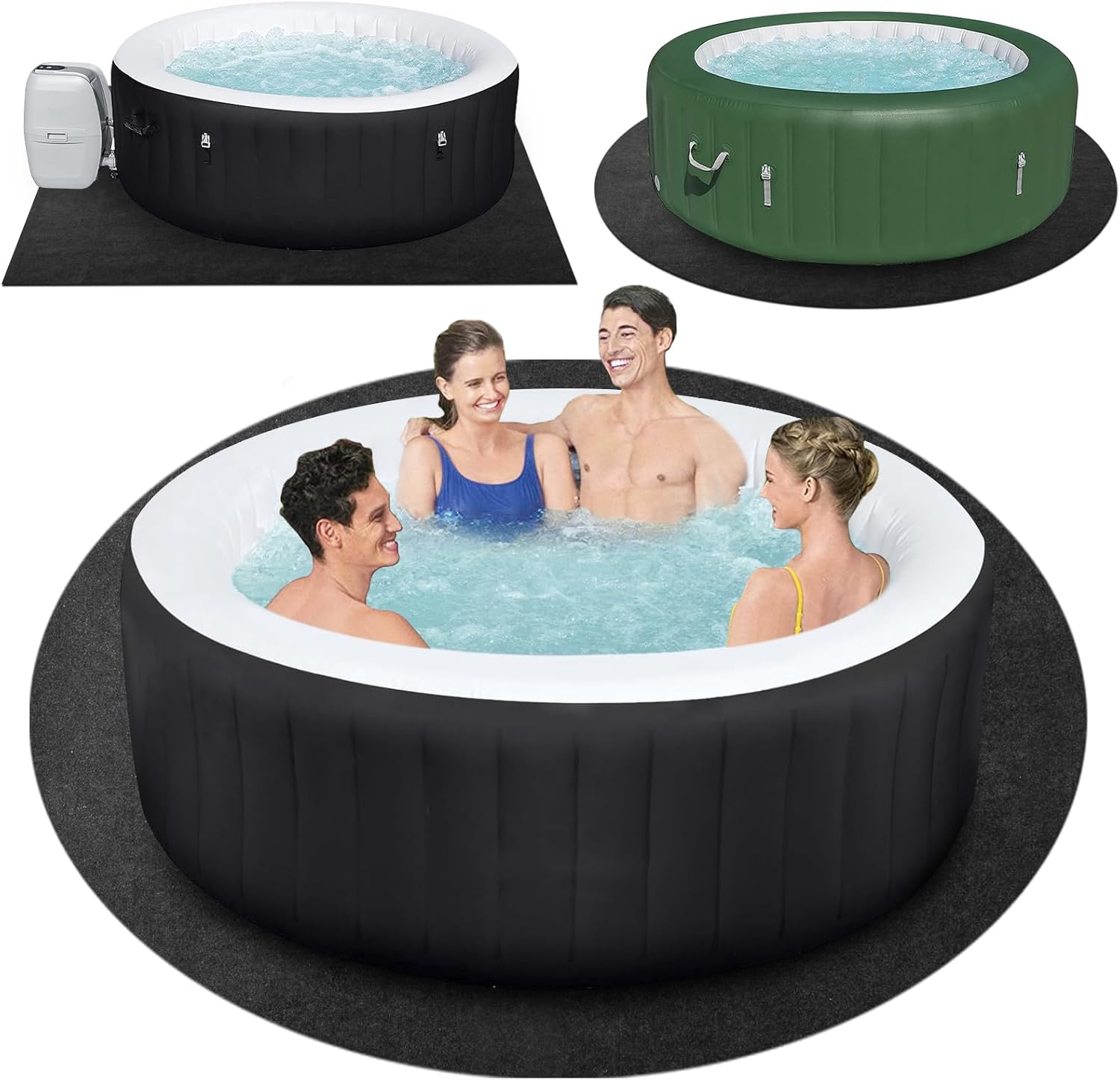 100 in Dia Round Hot Tub Mat for Outdoor and Indoor Use