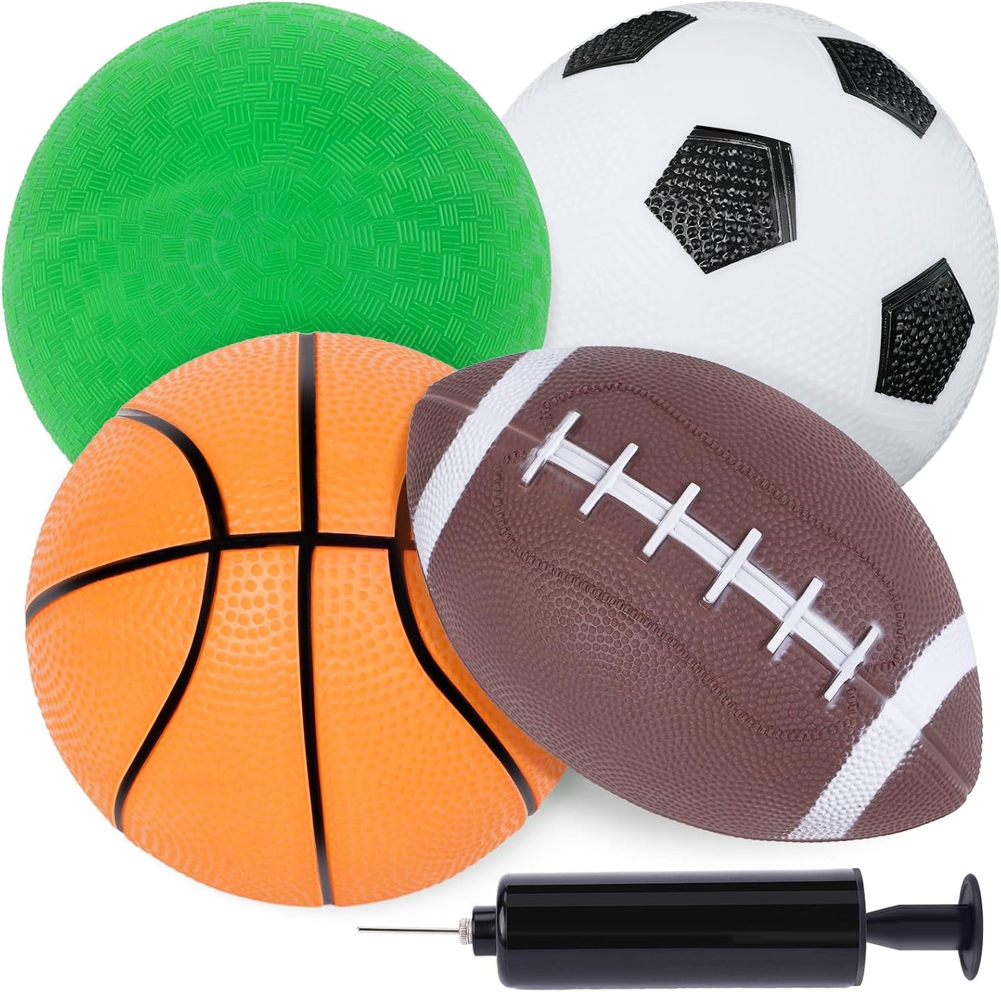 LovesTown 4PCS Sports Balls Set - Pump Included!  Fun for Kids!