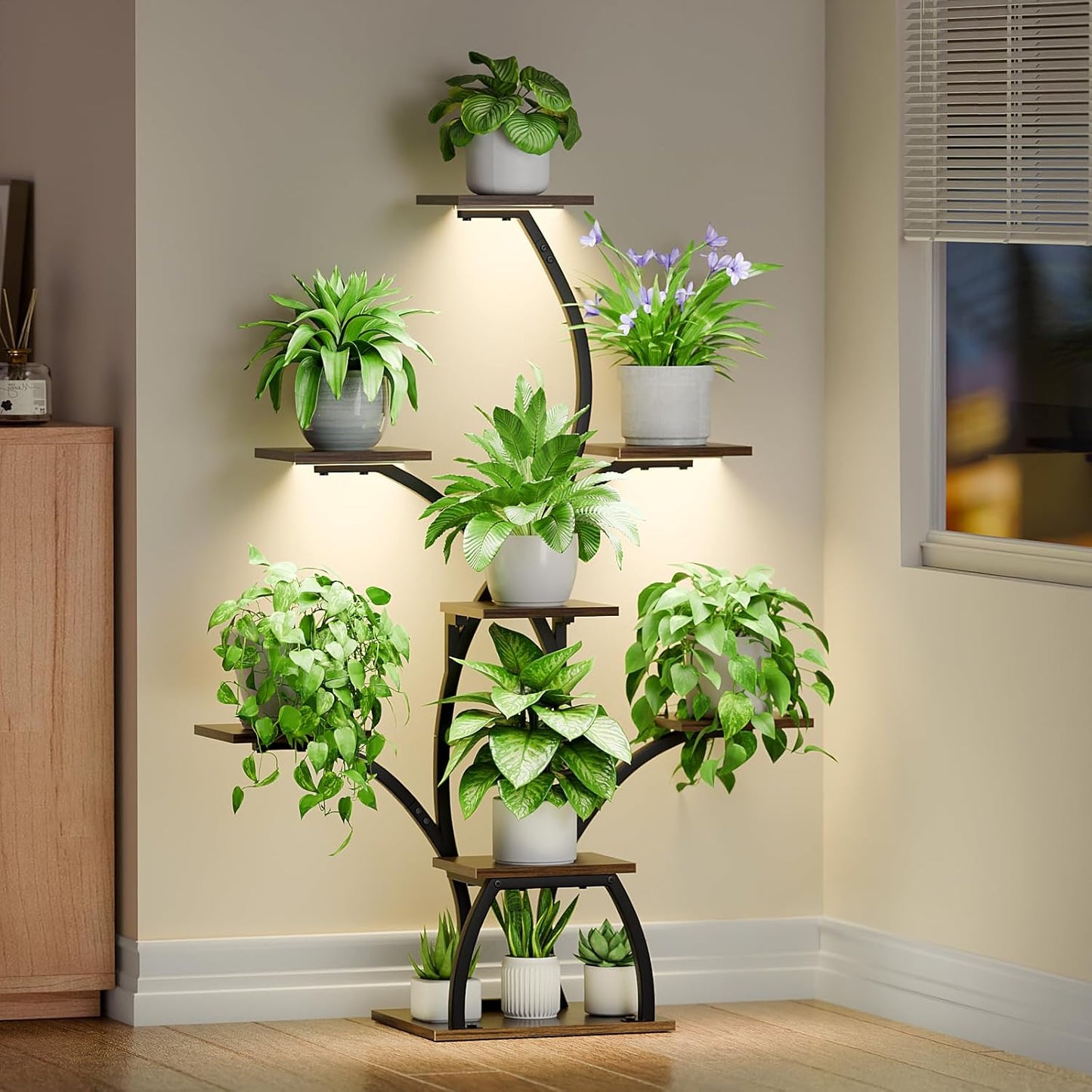CODACE Plant Stand Indoor with Grow Lights for Indoor Plants