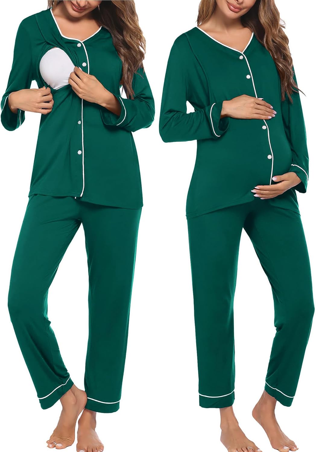 Ekouaer Maternity Pajama Set for Comfortable Nursing and Relaxation