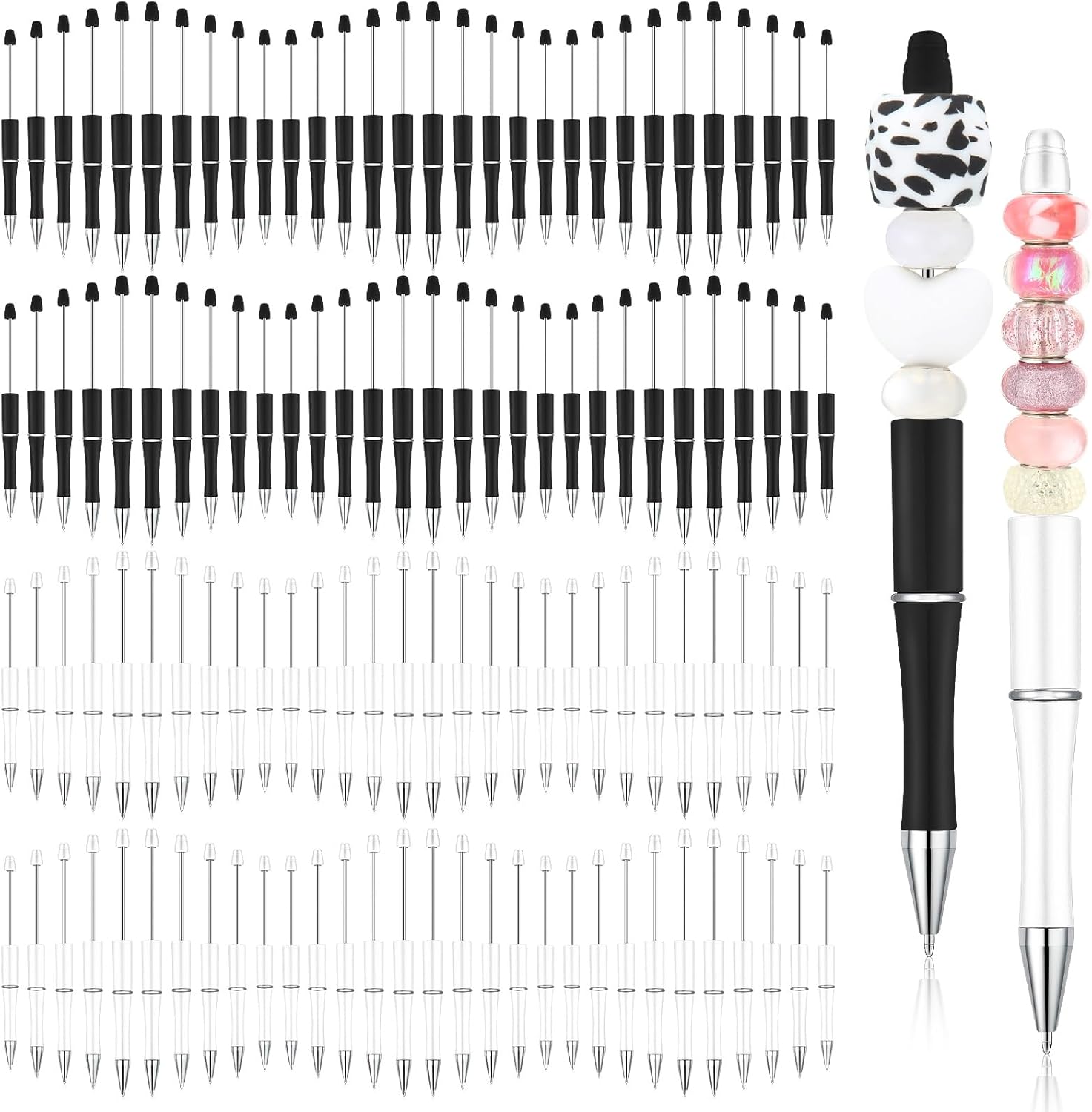 Kosiz 150 Pieces Plastic Beadable Pens for DIY Crafts and Gifts