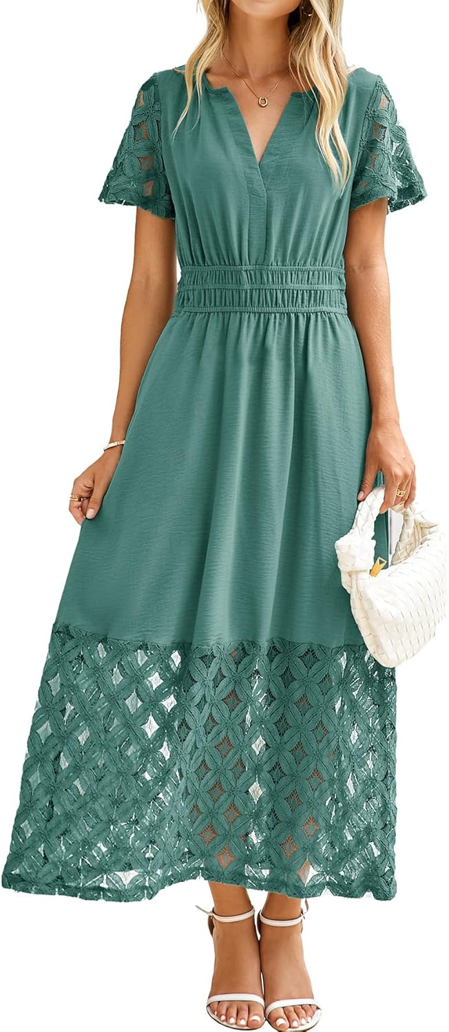 Simplee Womens Summer Boho Maxi Dress with Pockets for Style