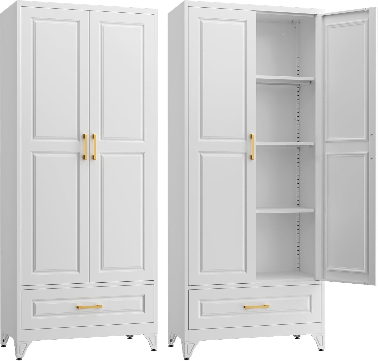 75 Inch Kitchen Pantry Cabinet with Drawer and Adjustable Shelves