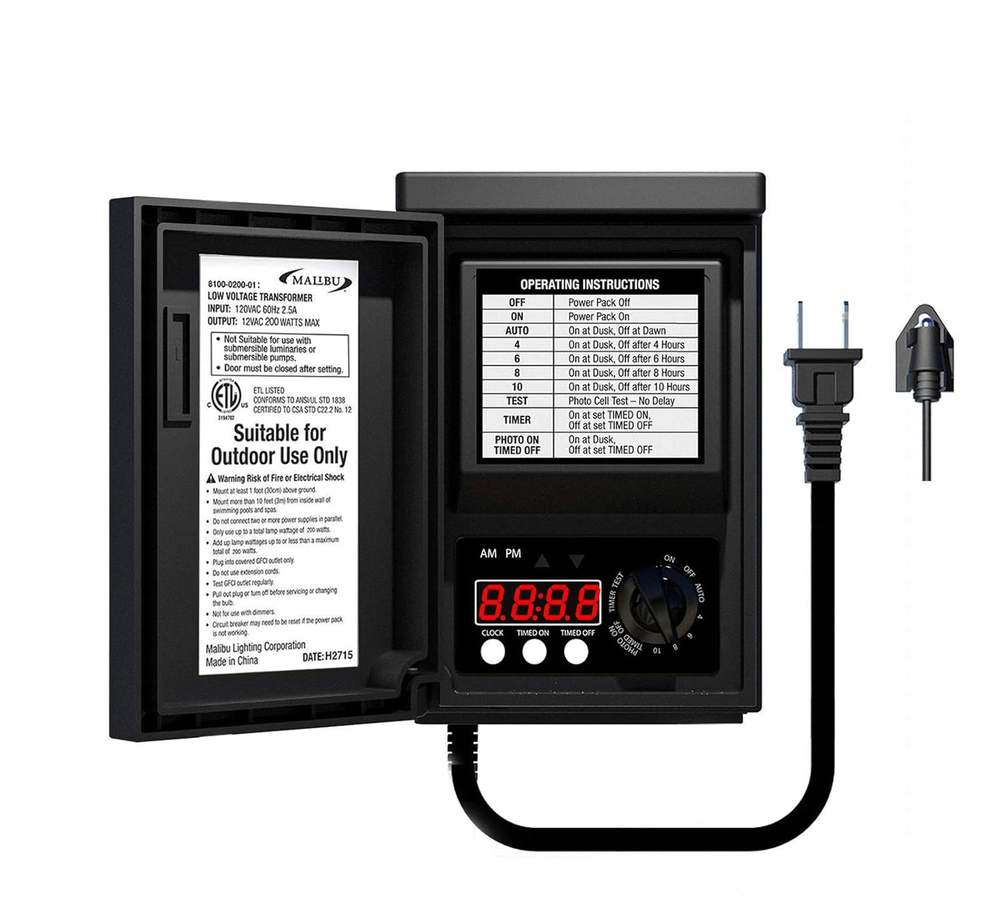 Malibu Power Pack 200watt Low-Voltage Transformer with Sensor