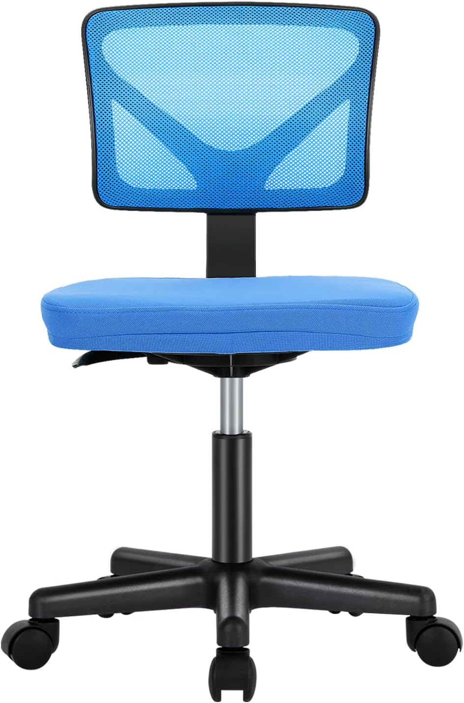 Blue Mesh Swivel Office Chair, Ergonomic Lumbar Support