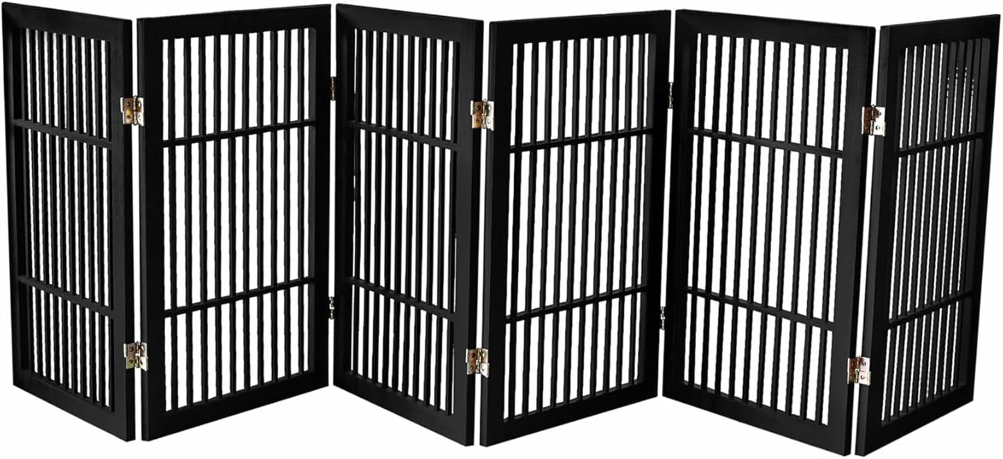 Freestanding Wooden Pet Dog Gate for Indoor and Outdoor Use