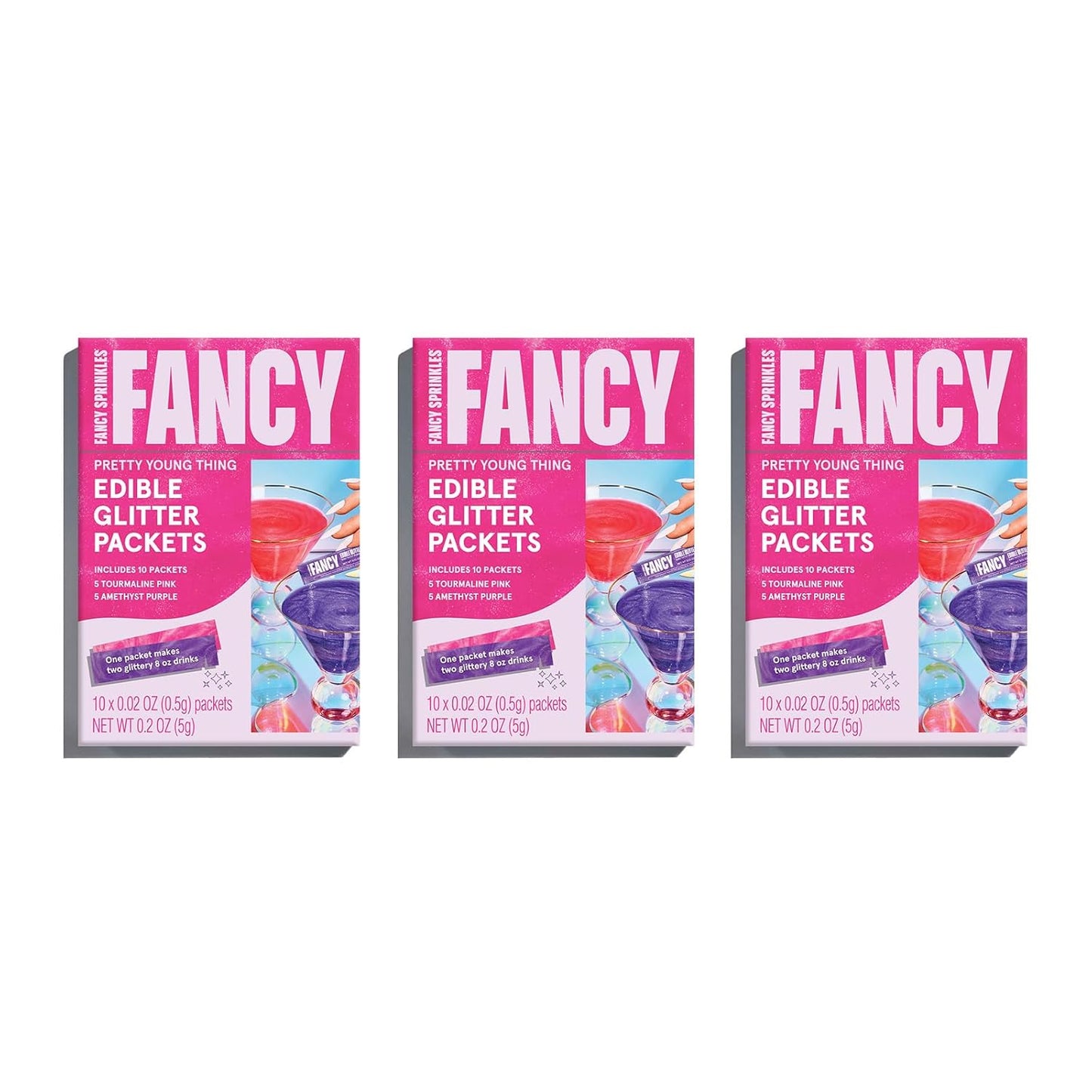 Fancy Sprinkles Edible Glitter Packets for Sparkling Drinks