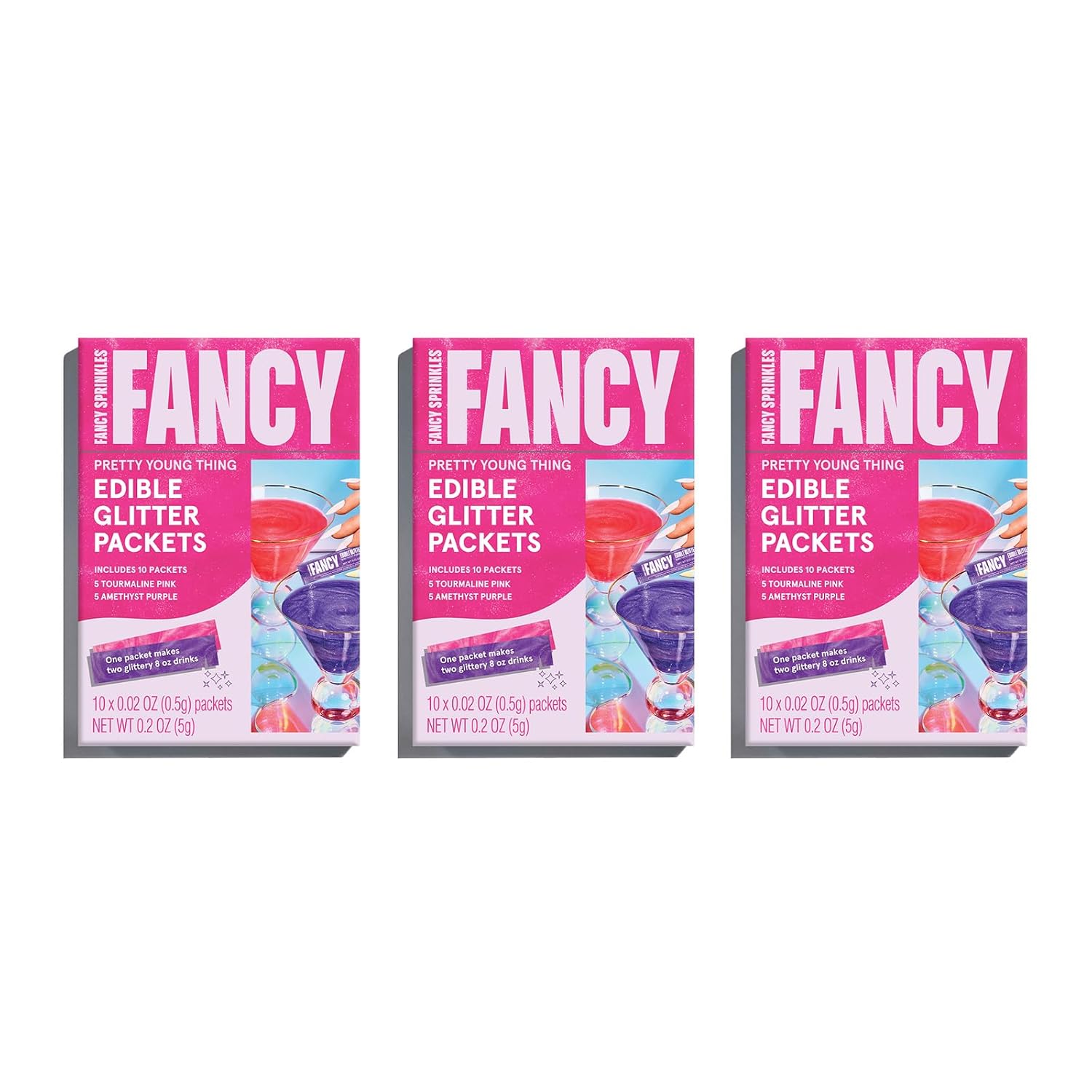 Fancy Sprinkles Edible Glitter Packets for Sparkling Drinks