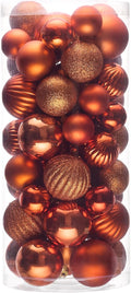 Christmas Tree Decorations Orange Ball Ornament Set - 50ct