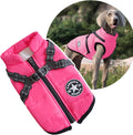 2 in 1 Large Dog Jacket with Harness - Warm Winter Coat (Pink, 5XL)