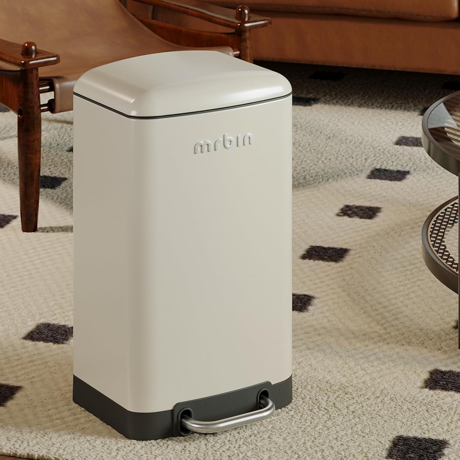 MRBIN Bathroom Trash Can with Lid for Stylish Waste Management