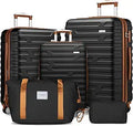 LARVENDER Luggage Sets 5 Piece Expandable Hardside Suitcase Set