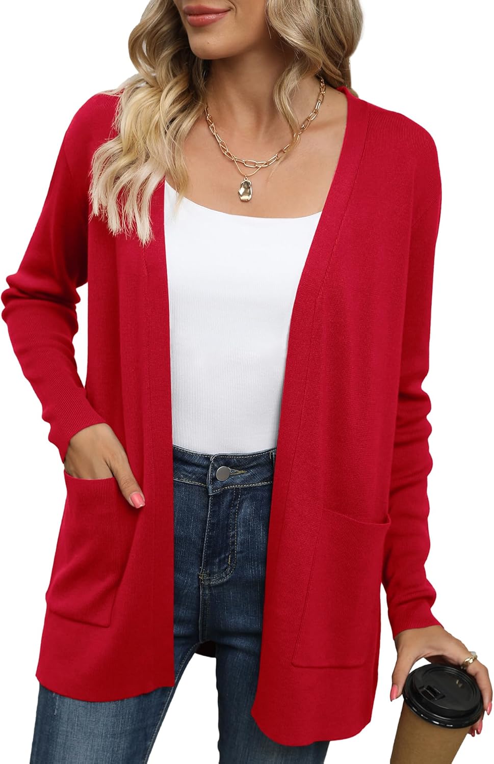 LILBETTER Womens Casual Lightweight Long Sleeve Cardigan Sweater