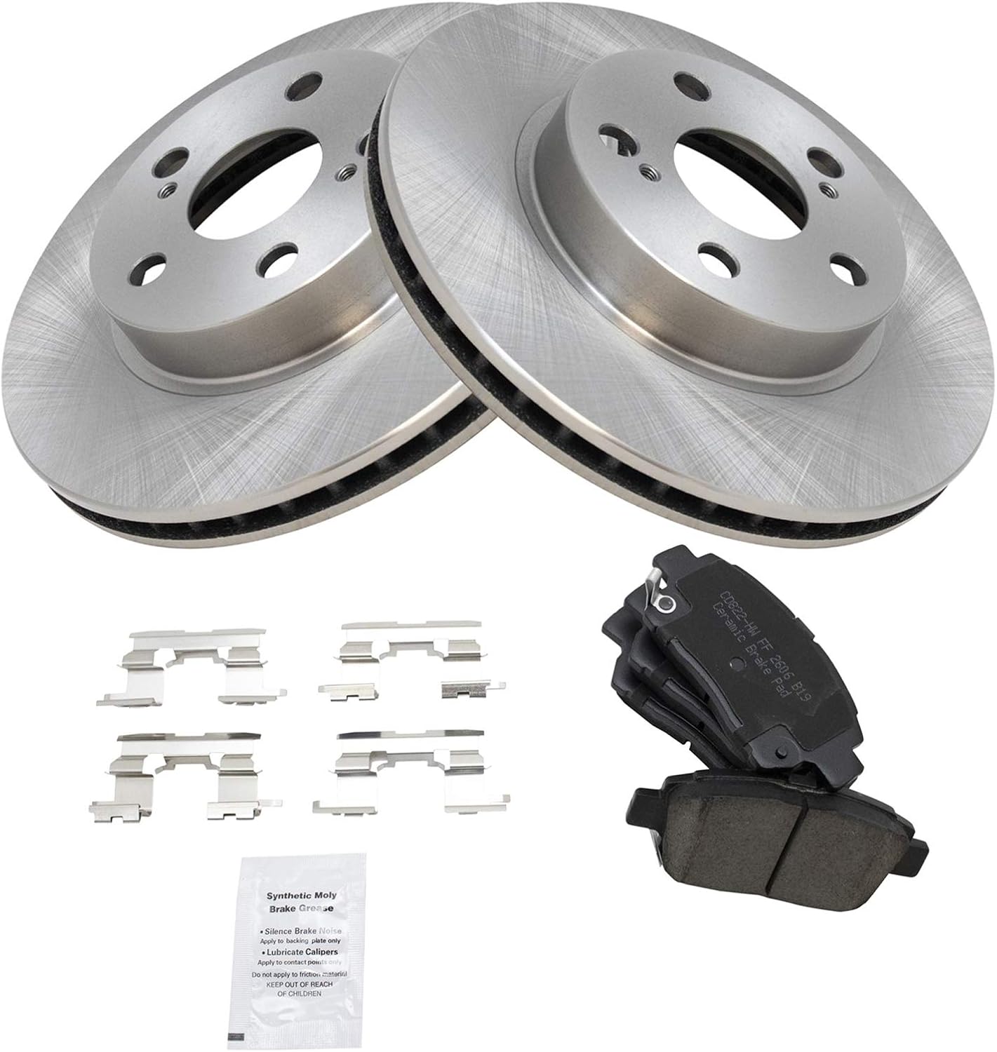 TRQ Front Brake Pad & Rotor Kit for 2004-2009 Toyota Prius