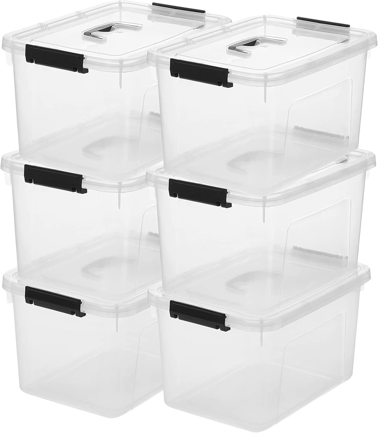 JUJIAJIA Clear Storage Latch Box 12 Quart for Organizing