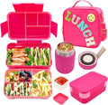 Bento Lunch Box Set for Kids with 10oz Thermo Food Jar - Leak-Proof