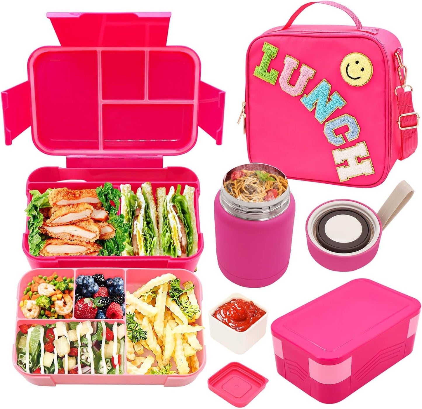 Bento Lunch Box Set for Kids with Thermo Food Jar and Bag