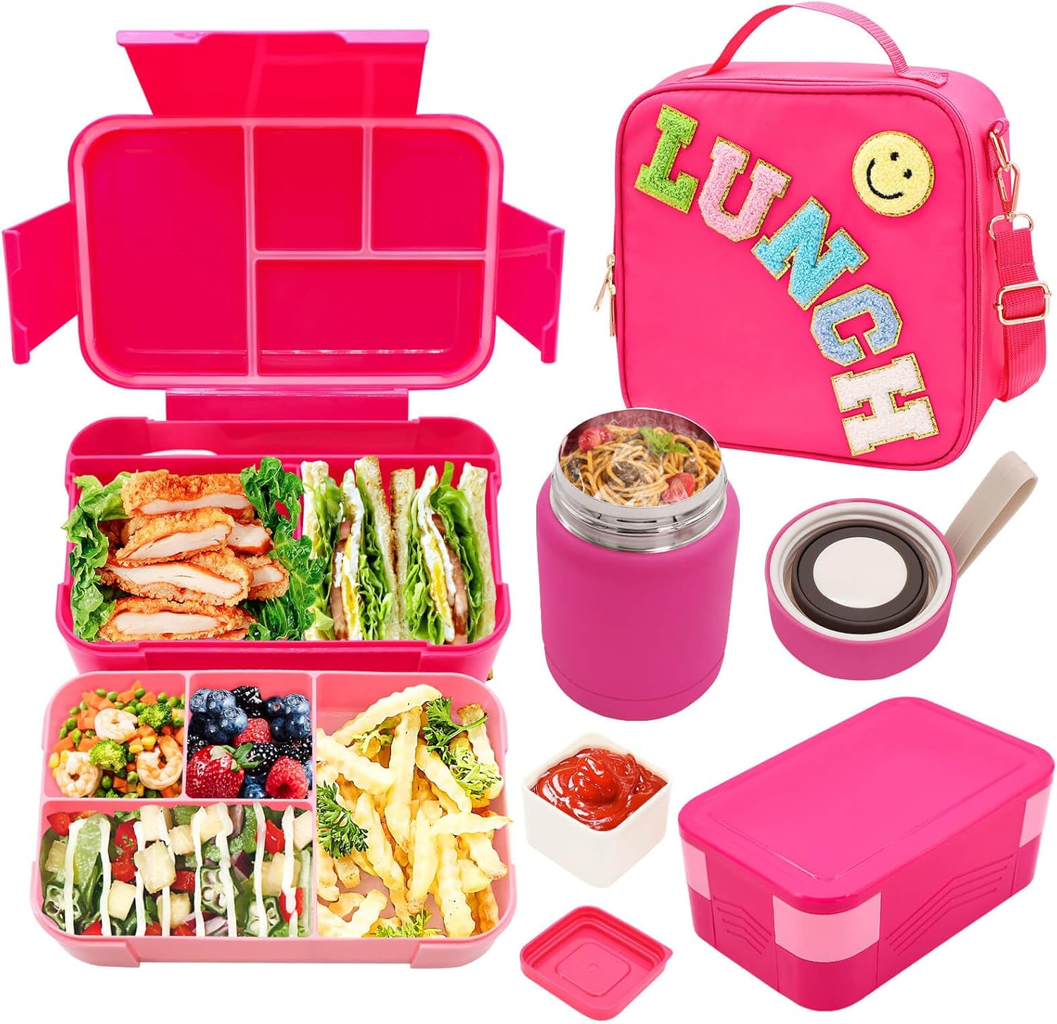 Bento Lunch Box Set for Kids with Thermo Food Jar and Bag