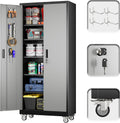 71 in H32 in W16 in D Garage Storage Cabinet with Wheels - Mobile