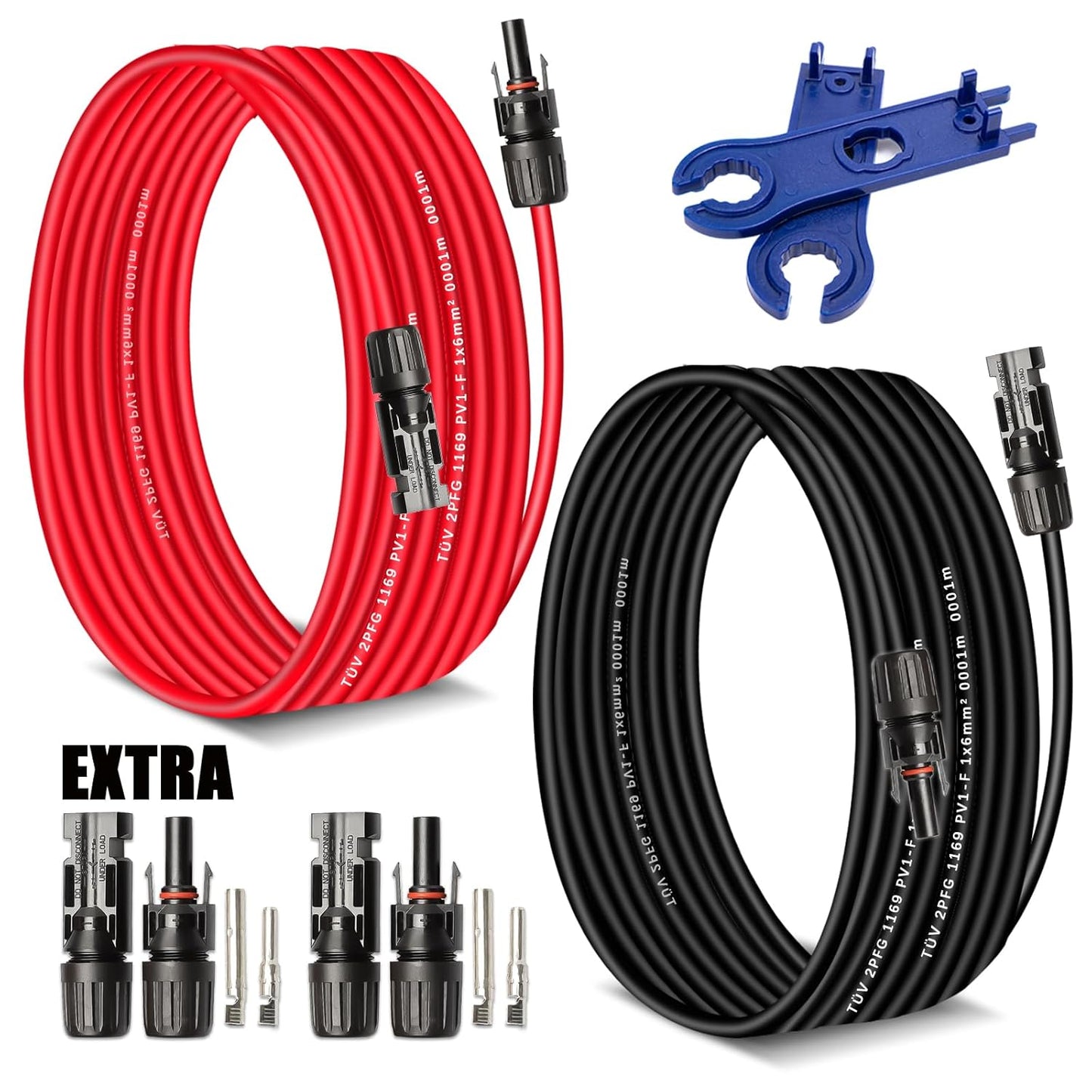 Solar Extension Cable 30 Ft 10AWG for Efficient Power Transfer